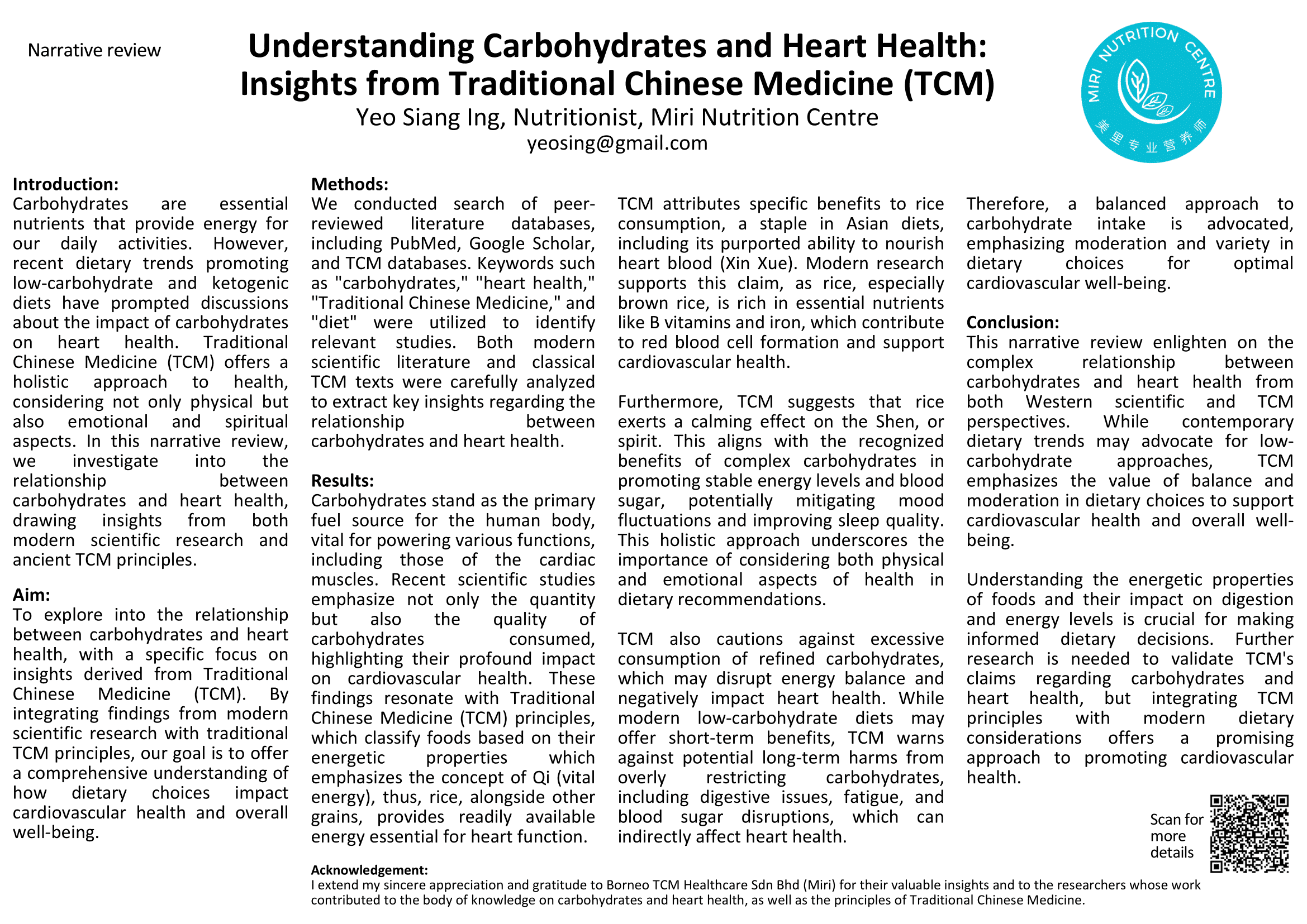 POSTER 1 - Siang Ing, Y.-Understanding Carbohydrates and Heart Health Insights from TCM-1